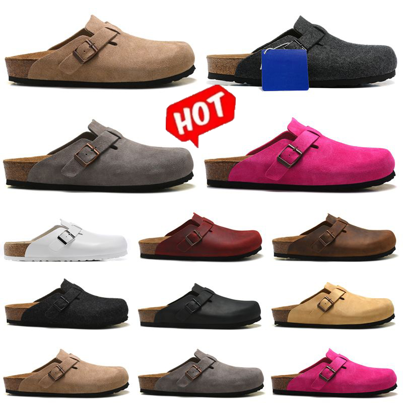 Sandals Boston Oiled Leather Bag Head Pull Cork Suede Designer Slides Autumn Winter Loafers Shoes Classic Tan Brown Black Mens Womens Clogs
Sandals Boston Oiled Leather Bag Head Pull Cork Suede Designer Slides Autumn Winter Loafers Shoes Classic Tan Brown Black Mens Womens Clogs