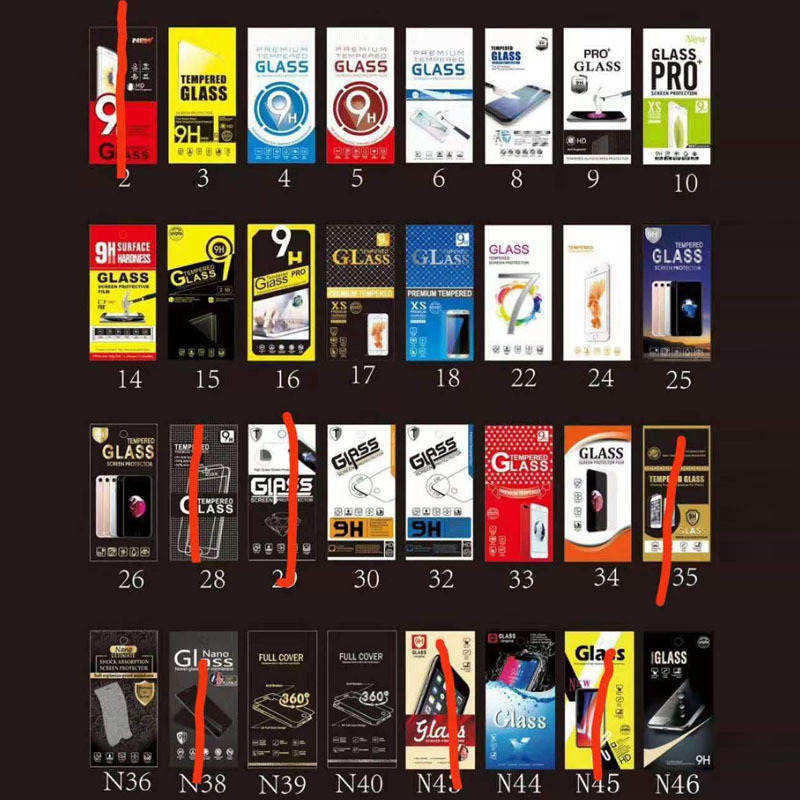 Phone 9H Tempered Glass Screen Protector Packages Paper Retail Box For iPhone 14 13 Samsung Sony Mobile Film Universal White Blue Yellow Black Empty Packaging Boxes