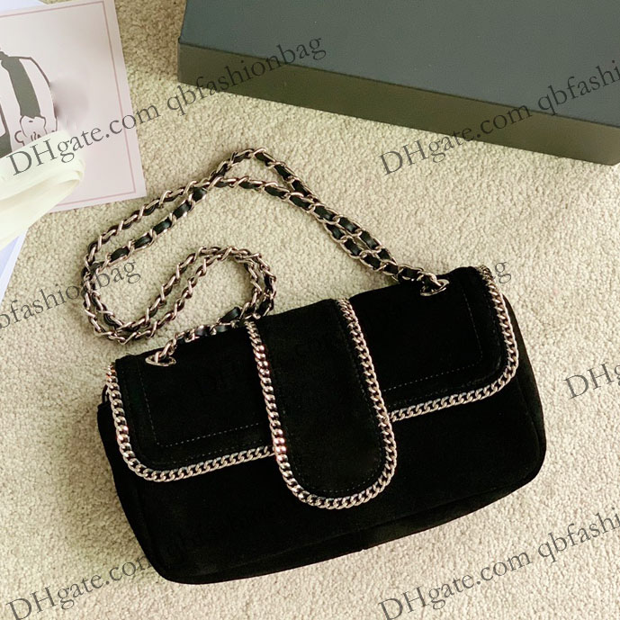 Womens Suede Designer Bags Cowhide Leather Flap Classic Rolled Chain Quilted Silver Metallic Hardware Crossbody Shoulder Purse French Trend Handbags Wallets 22CM, Box
Womens Suede Designer Bags Cowhide Leather Flap Classic Rolled Chain Quilted Silver Metallic Hardware Crossbody Shoulder Purse French Trend Handbags Wallets 22CM, Box