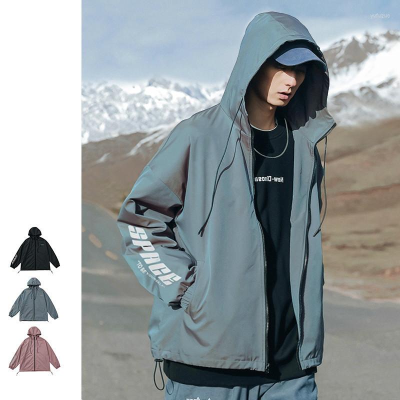 Men' Jackets Hooded Jacket Autumn Casual Loose Reflective Letter Print Coat Men Windbreaker Male Streetwear Colorful Clothing, Black
Men' Jackets Hooded Jacket Autumn Casual Loose Reflective Letter Print Coat Men Windbreaker Male Streetwear Colorful Clothing, Black
