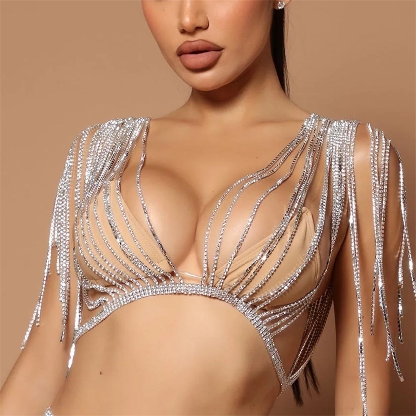 Other Luxury Tassel Crystal Chest Jewelry Bikini Top Half Sleeve Chest Ornament Body Chain Bra Lingerie Women Banquet Party 221008
Other Luxury Tassel Crystal Chest Jewelry Bikini Top Half Sleeve Chest Ornament Body Chain Bra Lingerie Women Banquet Party 221008