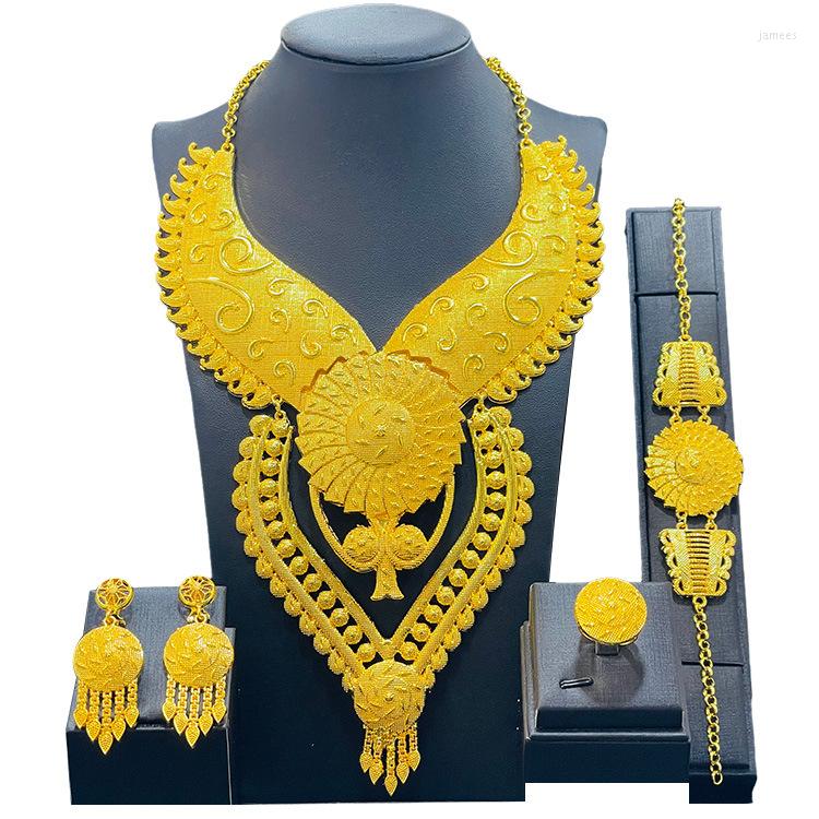 Chains 3sets Arabic Dubai Jewelry Set For Women Earrings Ethiopian African Long Chain Gold Color Necklace Wedding Bridal Gift
Chains 3sets Arabic Dubai Jewelry Set For Women Earrings Ethiopian African Long Chain Gold Color Necklace Wedding Bridal Gift