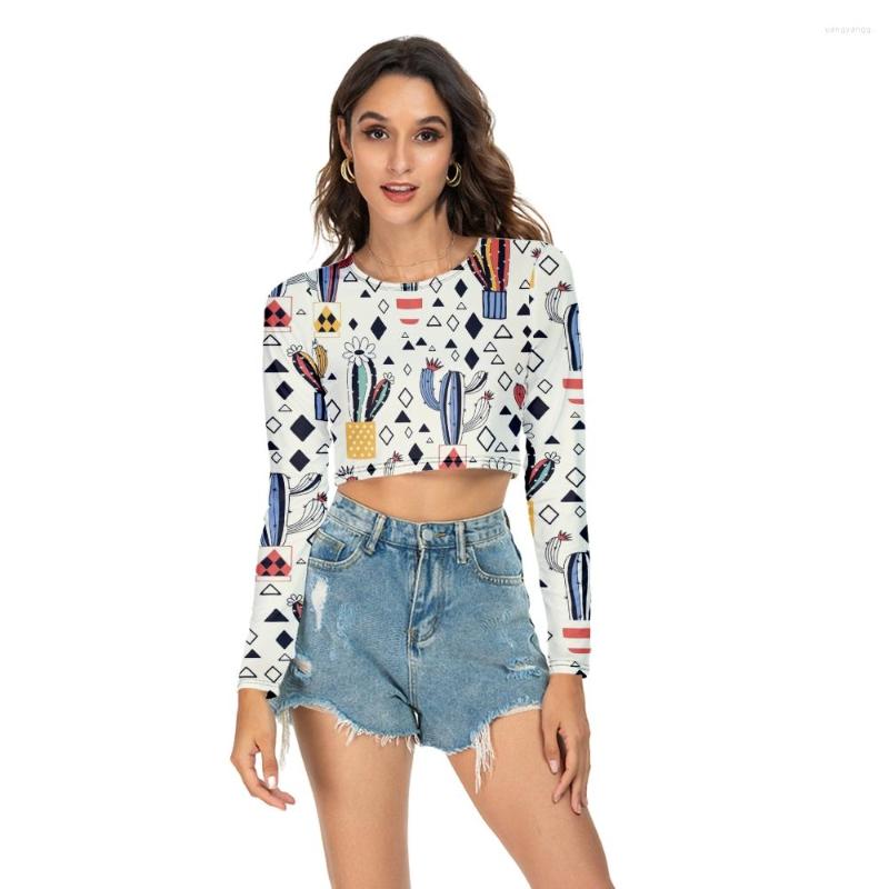 Women's T Shirts Women Fashion Cactus Printing Long-sleeved O-neck T-Shirt Spring Sexy Cropped Navel Long Sleeve Summer, Zy1556a42-3n45
Women's T Shirts Women Fashion Cactus Printing Long-sleeved O-neck T-Shirt Spring Sexy Cropped Navel Long Sleeve Summer, Zy1556a42-3n45