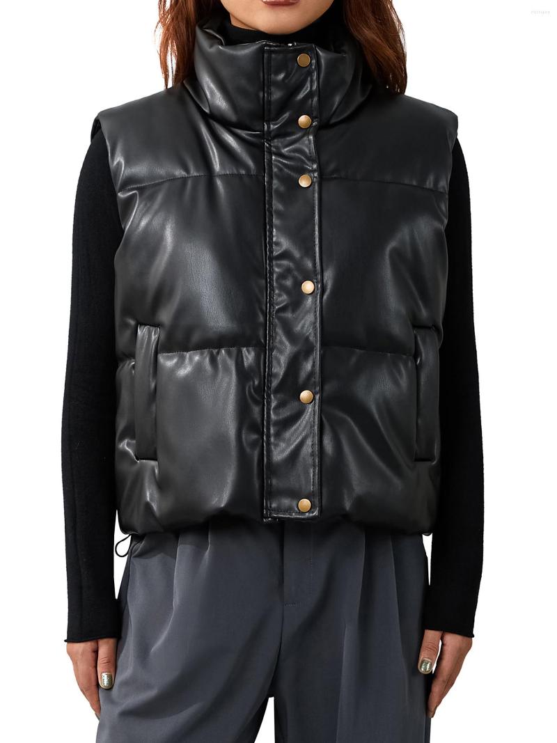 Women' Vests Zip-Up Winter Vest For Women Black Coat Mock-Neck Tops Casual Stand Collar PU Leather Coats Female Ladies, Beige
Women' Vests Zip-Up Winter Vest For Women Black Coat Mock-Neck Tops Casual Stand Collar PU Leather Coats Female Ladies, Beige