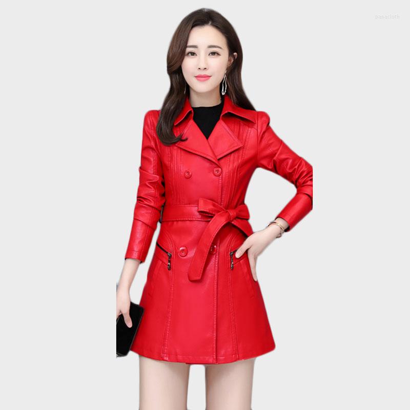 Women's Leather Youth Clothing For Women High Quality Jacket Trench Coat Stylish Clothes Soft Coats, Red
Women's Leather Youth Clothing For Women High Quality Jacket Trench Coat Stylish Clothes Soft Coats, Red