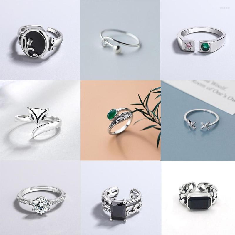 Cluster Rings 925 Sterling Silver Open Black Stone For Women Trendy Simple Geometric Handmade Jewelry Adjustable Anillos
Cluster Rings 925 Sterling Silver Open Black Stone For Women Trendy Simple Geometric Handmade Jewelry Adjustable Anillos