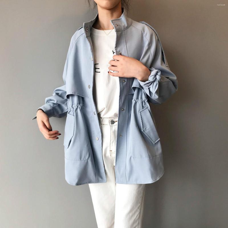 Women's Trench Coats High End Woman Windbreaker Loose Long Blue Coat Girls Sleeve Casual Streetwear Button Tops Ladies Clothing Vintage
Women's Trench Coats High End Woman Windbreaker Loose Long Blue Coat Girls Sleeve Casual Streetwear Button Tops Ladies Clothing Vintage