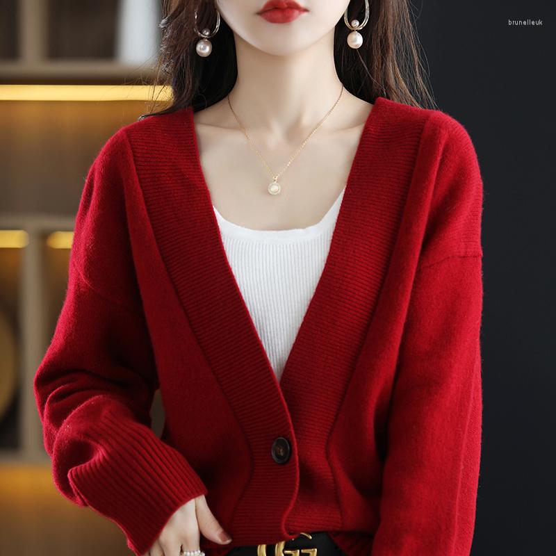 Women's Sweaters Casual V-Neck Solid Color Knit Cardigan Cashmere Sweater Short Fashion Ladies Long Sleeve Wool Jacket Autumn, Green
Women's Sweaters Casual V-Neck Solid Color Knit Cardigan Cashmere Sweater Short Fashion Ladies Long Sleeve Wool Jacket Autumn, Green