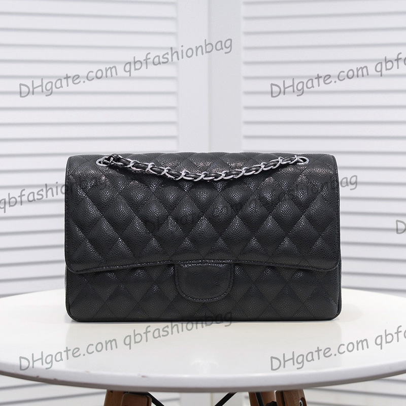 Womens Classic Double Flap Jumbo Caviar Bags Quilted Calfskin Silver Metal Hardware Matelasse Chain Crossbody Shoulder Designer Handbgas 30X18X8CM, Box
Womens Classic Double Flap Jumbo Caviar Bags Quilted Calfskin Silver Metal Hardware Matelasse Chain Crossbody Shoulder Designer Handbgas 30X18X8CM, Box