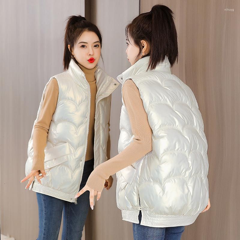 Women's Vests Women Shiny Vest Stand Collar Zipper Loose Wild Sleeveless Jacket With Pockets Casual 2022 Winter Down Cotton Waistcoat H1811, Black
Women's Vests Women Shiny Vest Stand Collar Zipper Loose Wild Sleeveless Jacket With Pockets Casual 2022 Winter Down Cotton Waistcoat H1811, Black