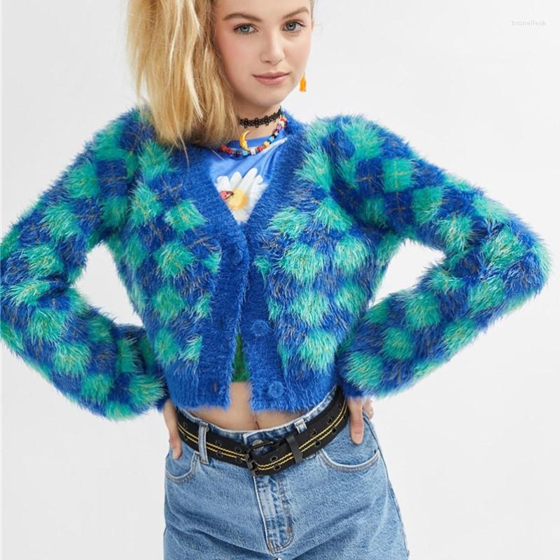 Women's Knits MONMOIRA Autumn Single-breasted Women Fuzzy Argyle Cardigan Y2K Mohair Cropped Fit Sweaters Girls Streetwear Cws0638-5, Blue
Women's Knits MONMOIRA Autumn Single-breasted Women Fuzzy Argyle Cardigan Y2K Mohair Cropped Fit Sweaters Girls Streetwear Cws0638-5, Blue
