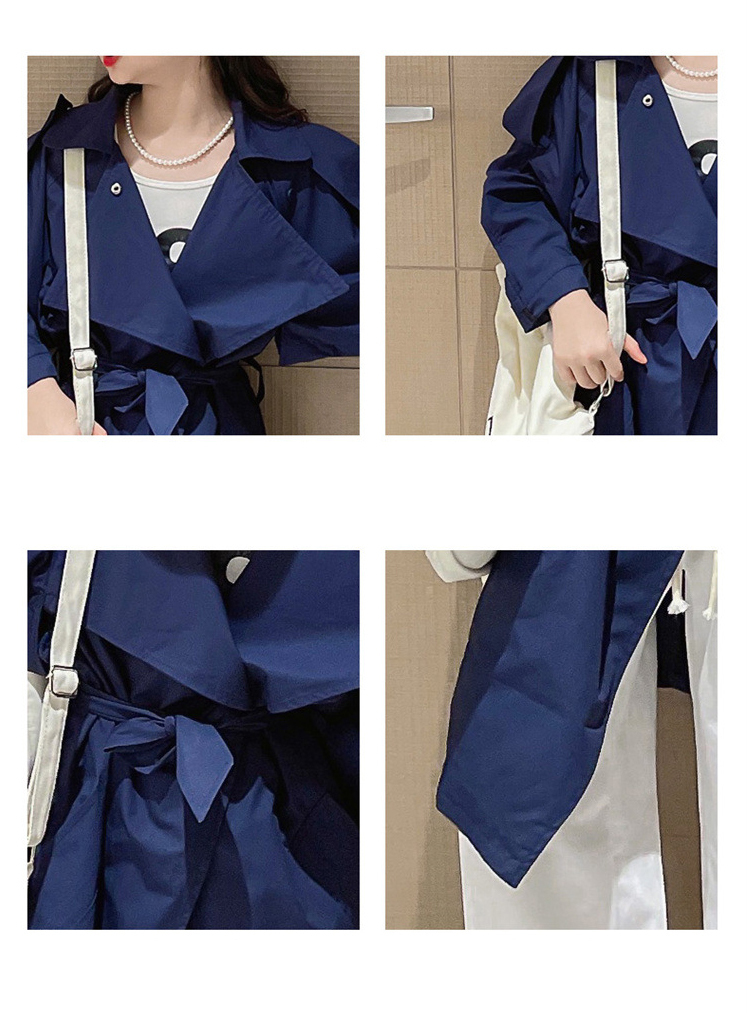 Jackets Teen Girls Navy Blue Long Trench Coat Fall Spring Kids Girl Fashion Outfit Clothes 8 10 12 13 14 years 221010