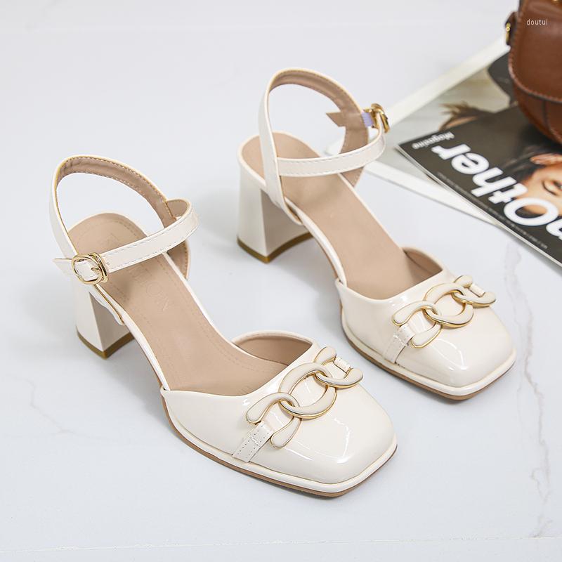 Dress Shoes Women's Slingbacks Heels Chain Decoration Heeled Solid Color Women Mary Jane Chaussure Femme, White
Dress Shoes Women's Slingbacks Heels Chain Decoration Heeled Solid Color Women Mary Jane Chaussure Femme, White