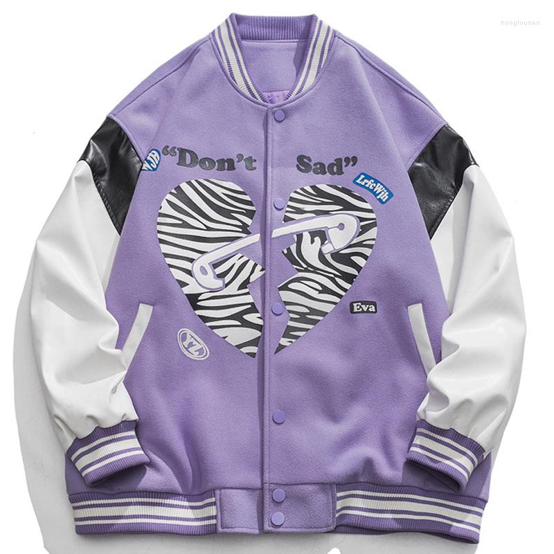 Men's Jackets Fall Color Matching Baseball Men Women Casual Leather Sleeves Love Print Stitching Varsity Coats Couple Purple Clothing, Black
Men's Jackets Fall Color Matching Baseball Men Women Casual Leather Sleeves Love Print Stitching Varsity Coats Couple Purple Clothing, Black