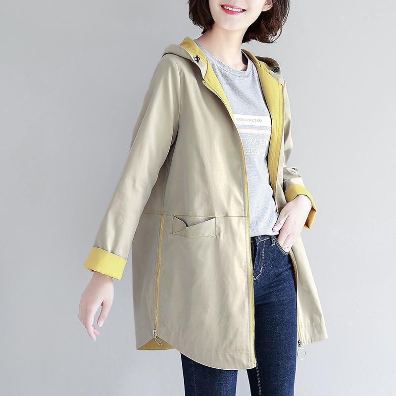 Women's Trench Coats 2022 Women's Spring And Autumn Mid-length Loose Coat British Style Zipper Hooded Jackets Straight Type Khaki Trenc
Women's Trench Coats 2022 Women's Spring And Autumn Mid-length Loose Coat British Style Zipper Hooded Jackets Straight Type Khaki Trenc