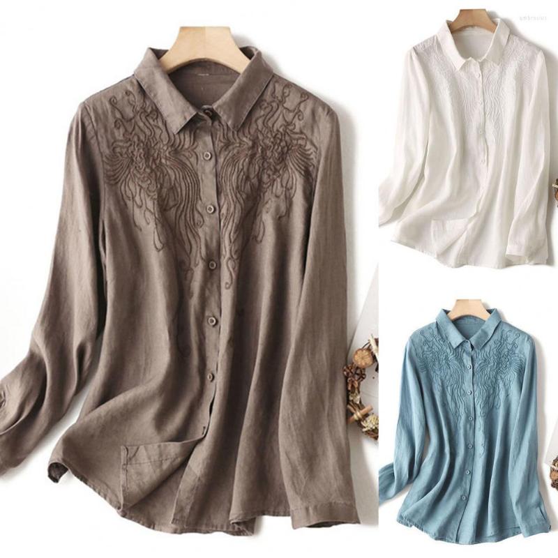 Women's Blouses Women Shirt Turn-Down Collar Long Sleeve Loose Embroidered Breathable Solid Color Office Ladies Clothing, White
Women's Blouses Women Shirt Turn-Down Collar Long Sleeve Loose Embroidered Breathable Solid Color Office Ladies Clothing, White