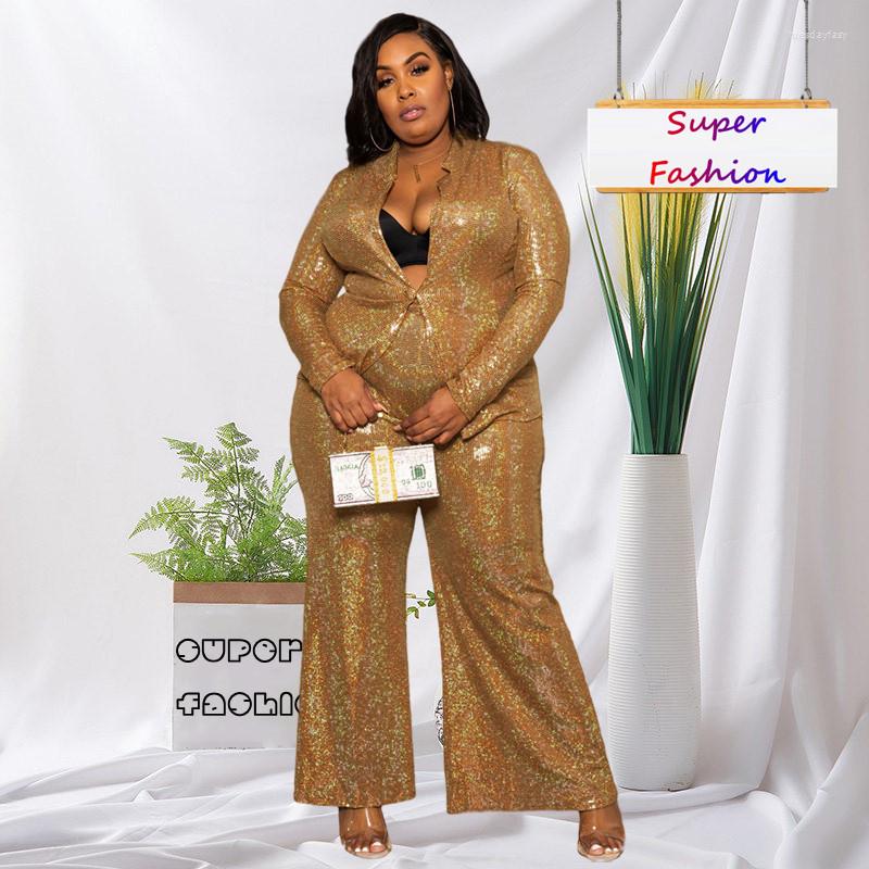 Tracksuits -5XL Long Sleeve Plus Size Two Piece Sets Business Women Clothing Outfits Solid Drill Sexy Top And Pant Suits Drop, Gold
Tracksuits -5XL Long Sleeve Plus Size Two Piece Sets Business Women Clothing Outfits Solid Drill Sexy Top And Pant Suits Drop, Gold