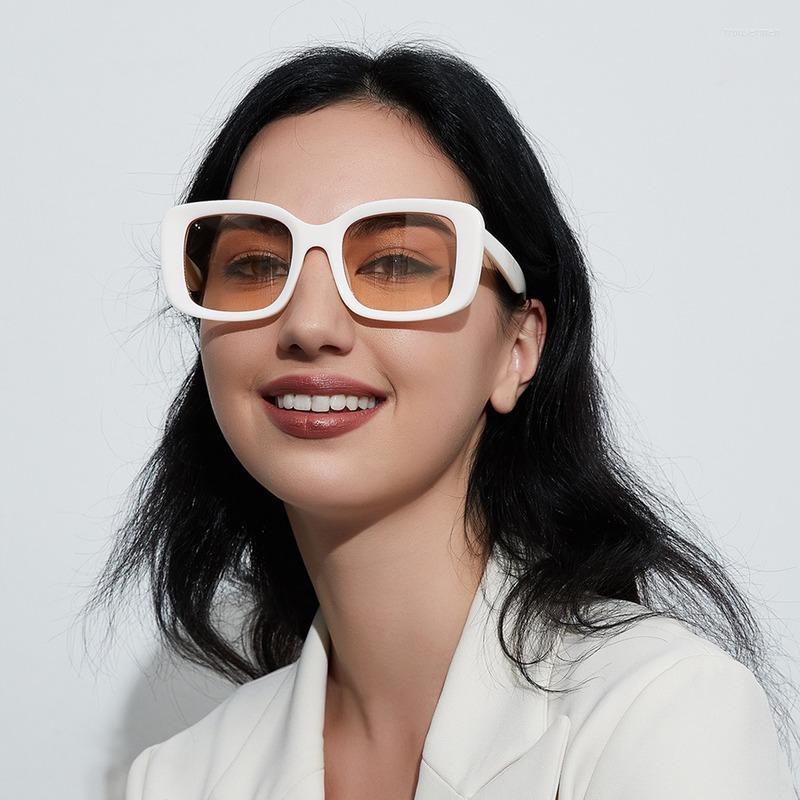 Sunglasses Square Woman White Retro Sun Glasses For Women Cmaos 2022 Simple Fashion Uv400 Eyewear Driving Shade OculosSunglasses