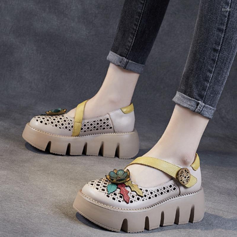 Dress Shoes Summer Thick-soled Single Leather Retro Mary Jane Women's Wedge With Hollow Hole Literary Sandals Women, Brown
Dress Shoes Summer Thick-soled Single Leather Retro Mary Jane Women's Wedge With Hollow Hole Literary Sandals Women, Brown