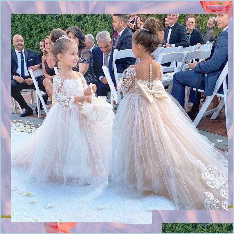 Flower Girls' Dresses Lace Flower Girl Dress Bows Childrens First Communion Princess Tle Ball Gown Wedding Party 2-14 Ye Bridegroomdh Dhfky, Ivory
Flower Girls' Dresses Lace Flower Girl Dress Bows Childrens First Communion Princess Tle Ball Gown Wedding Party 2-14 Ye Bridegroomdh Dhfky, Ivory