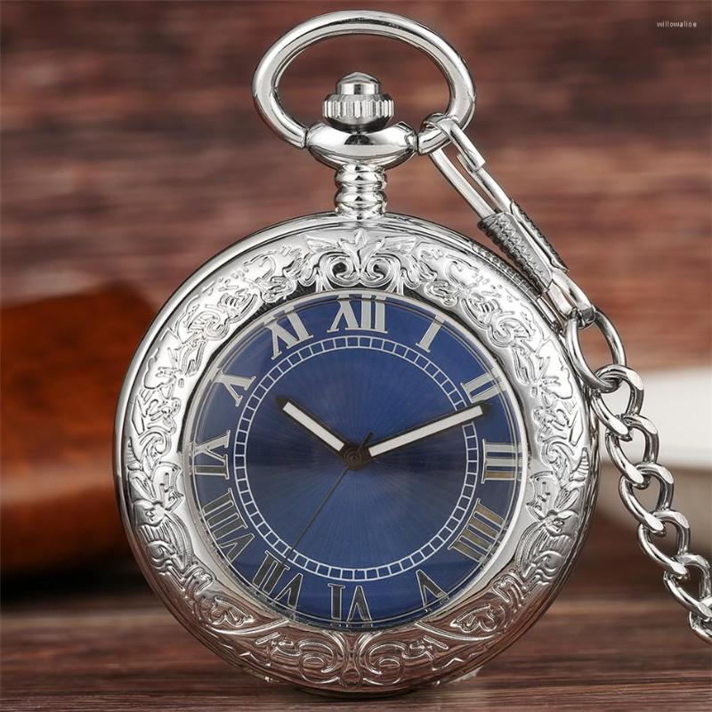 Pocket Watches Automatic Mechanical Watch Vintage Blue Roman Numerals Display Dial Self Winding Silver Antique Clock Gifts
Pocket Watches Automatic Mechanical Watch Vintage Blue Roman Numerals Display Dial Self Winding Silver Antique Clock Gifts
