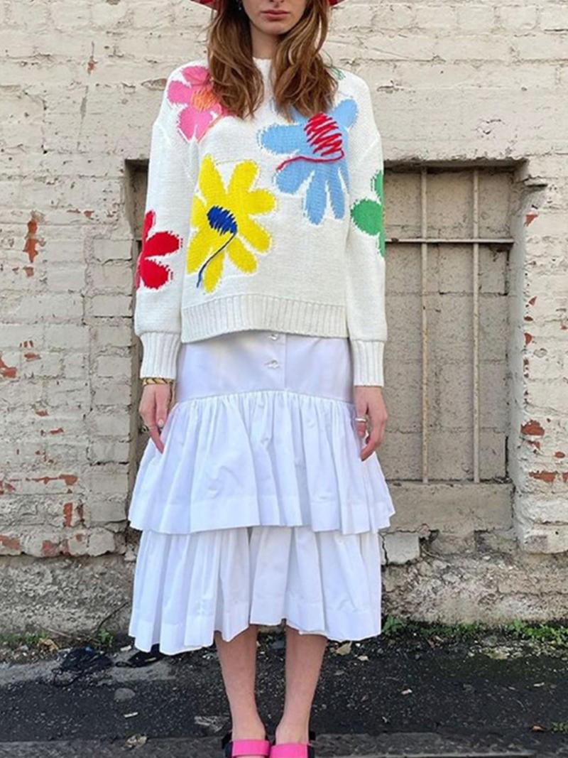 Women' Sweaters 2022 Winter Ladies Colorful Flower Embroidery Crochet Sweater Women Long Sleeve Loose Sweet Knitwears Pullover Top
Women' Sweaters 2022 Winter Ladies Colorful Flower Embroidery Crochet Sweater Women Long Sleeve Loose Sweet Knitwears Pullover Top