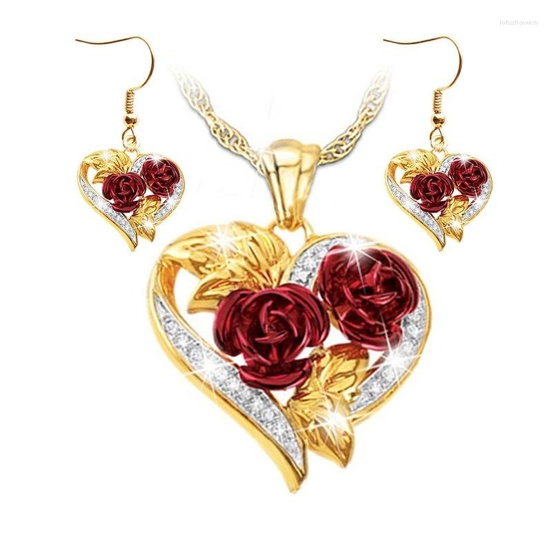 Necklace Earrings Set 1/3pcs/Set Of Rose Flower Jewelry For Women Luxury Wedding Valentine's Day Gifts, Picture shown
Necklace Earrings Set 1/3pcs/Set Of Rose Flower Jewelry For Women Luxury Wedding Valentine's Day Gifts, Picture shown