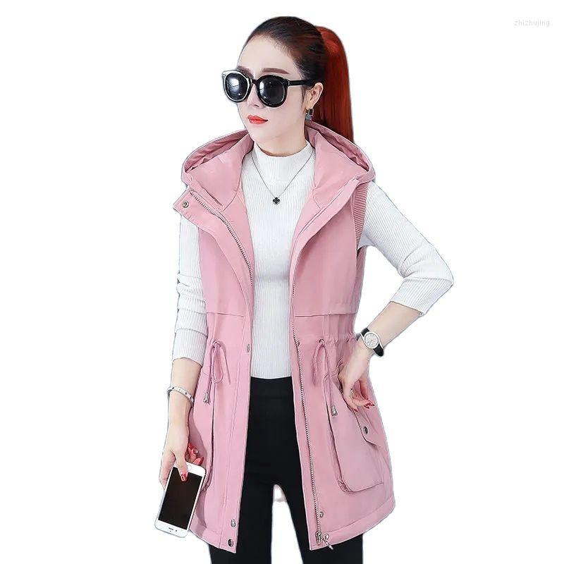 Women's Vests Mid Long Vest Female Jacket Spring Autumn Clothes Receive Waist Sleeveless Hooded Lady Coat Trend Outerwear, Blue
Women's Vests Mid Long Vest Female Jacket Spring Autumn Clothes Receive Waist Sleeveless Hooded Lady Coat Trend Outerwear, Blue