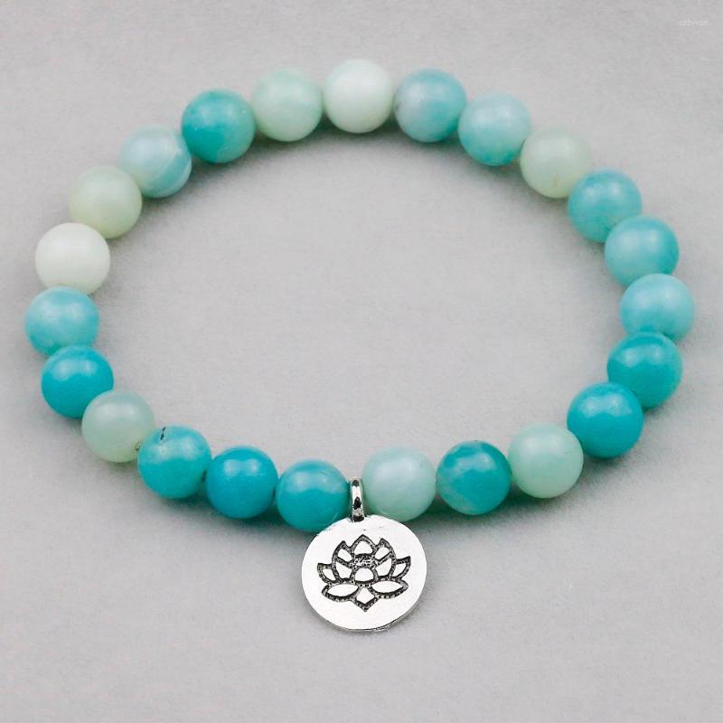 Strand 8mm Natural High Quality Amazonite Stone Beads With Lotus Pendent Yoga Bracelets For Women Design Handmade Men Jewelry
Strand 8mm Natural High Quality Amazonite Stone Beads With Lotus Pendent Yoga Bracelets For Women Design Handmade Men Jewelry