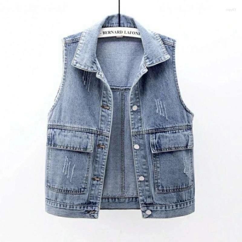 Women' Vests PTKPCC Plus Size Women Denim Vest Fashion Ripped Autumn Blue Jeans Jacket Sleeveless Spring Loose Short Coat Causal Waistcoats
Women' Vests PTKPCC Plus Size Women Denim Vest Fashion Ripped Autumn Blue Jeans Jacket Sleeveless Spring Loose Short Coat Causal Waistcoats