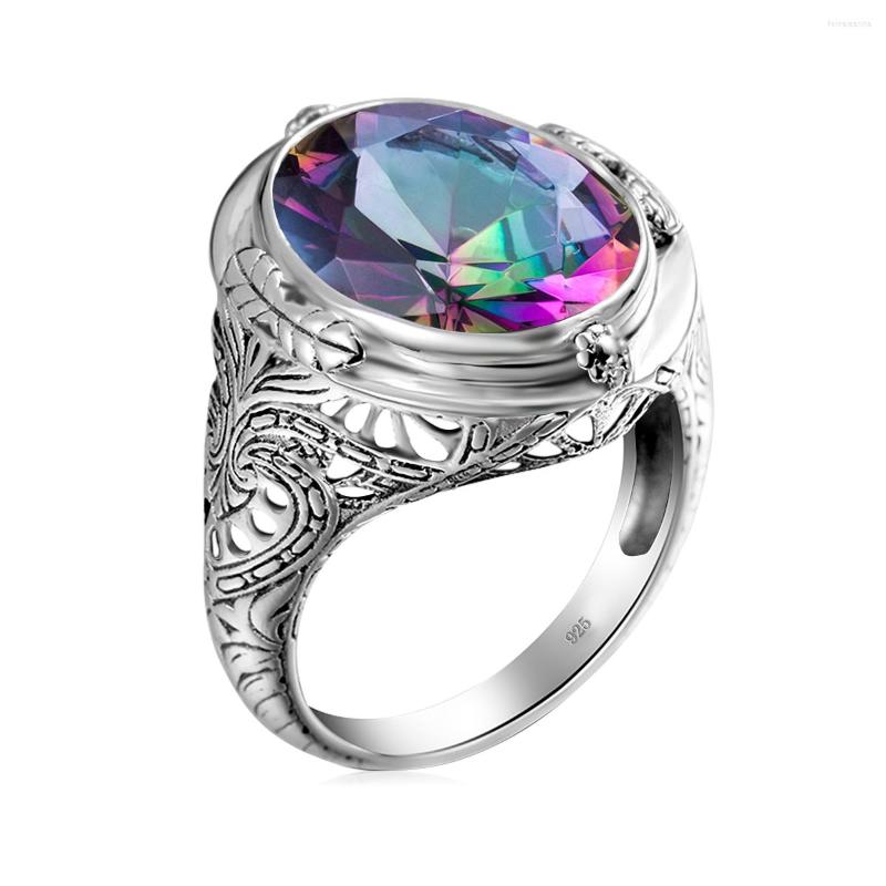 Cluster Rings Retro Austrian Crystal Mystic Rainbow Topaz CZ Ring Wedding Party 925 Sterling Silver Vintage Women Promise Bridal Jewelry
Cluster Rings Retro Austrian Crystal Mystic Rainbow Topaz CZ Ring Wedding Party 925 Sterling Silver Vintage Women Promise Bridal Jewelry