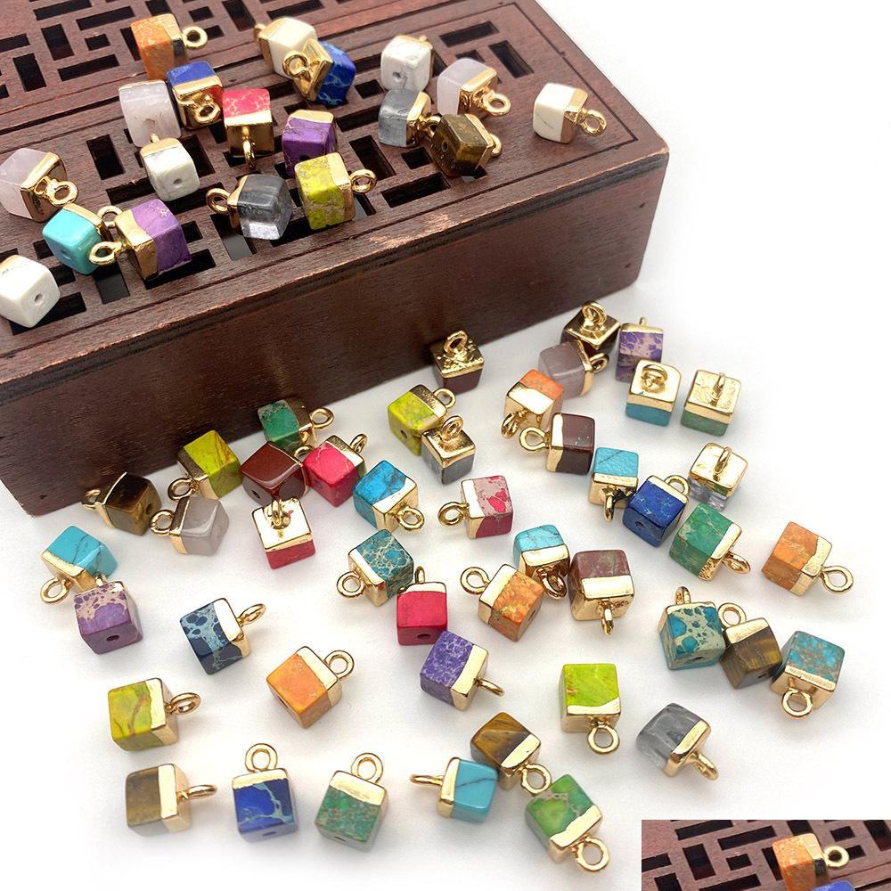 Charms 5X10Mm Natural Crystal Stone Cubic Square Charms Green Blue Rose Quartz Pendants Gold Edge Trendy For Necklace Earrings Jewelr Dhybm
Charms 5X10Mm Natural Crystal Stone Cubic Square Charms Green Blue Rose Quartz Pendants Gold Edge Trendy For Necklace Earrings Jewelr Dhybm