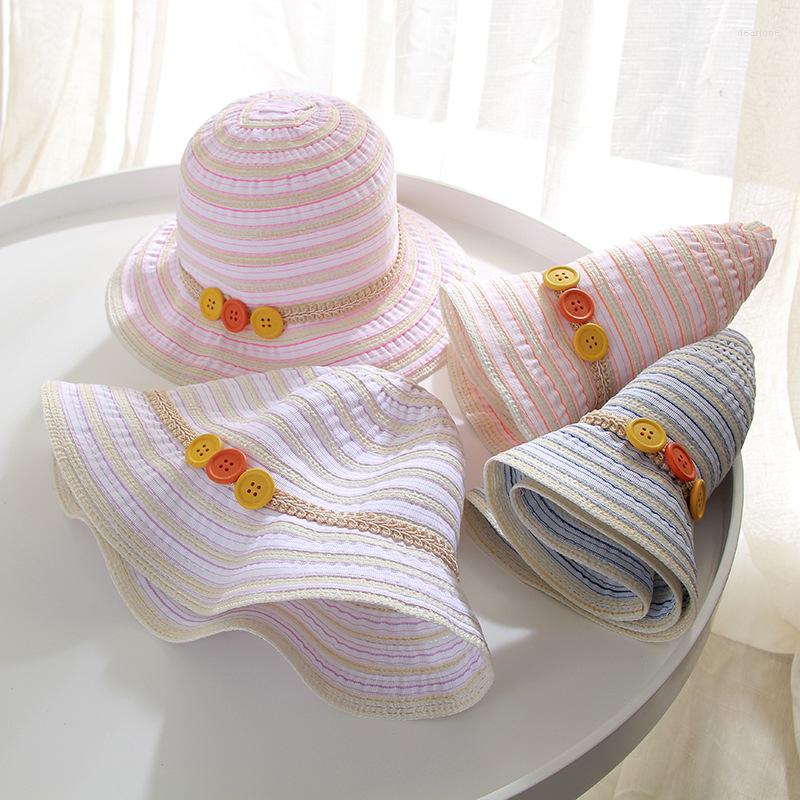 Hats Child Sun Hat Spring Summer Stripe Buttons Splicing Shade Cloth Basin Cap Kids Girl Sweet Fashion Princess Sunscreen Caps H7407, Stylec
Hats Child Sun Hat Spring Summer Stripe Buttons Splicing Shade Cloth Basin Cap Kids Girl Sweet Fashion Princess Sunscreen Caps H7407, Stylec
