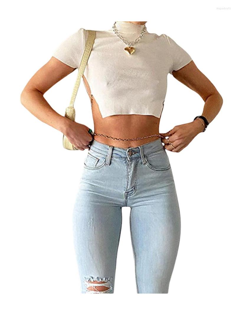 Women' T Shirts Women Sexy Short Sleeve Halter Neck Crop Tops Corset Solid Color Knitted, White
Women' T Shirts Women Sexy Short Sleeve Halter Neck Crop Tops Corset Solid Color Knitted, White