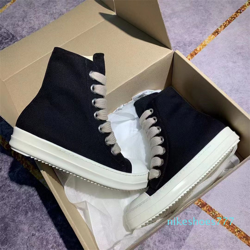 Casual Shoes Man Rick Canvas Boots High Shoes Sneakers Fashion Women Black, As pic2