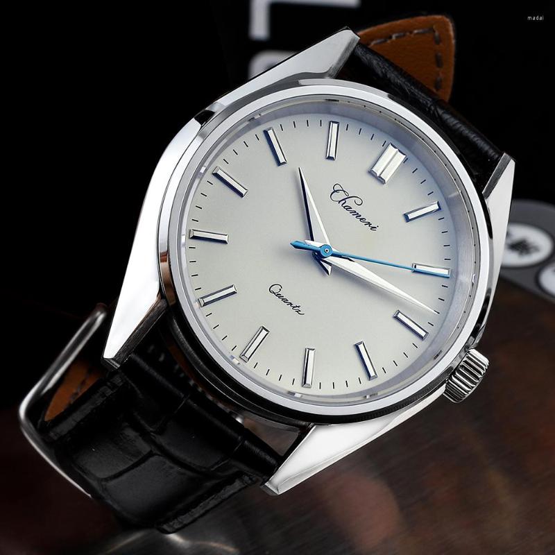 Wristwatches Chameri Men Watch VH31 Quartz Movement 40mm White Stainless Steel Simple Flame Blued Hand Relogio
Wristwatches Chameri Men Watch VH31 Quartz Movement 40mm White Stainless Steel Simple Flame Blued Hand Relogio