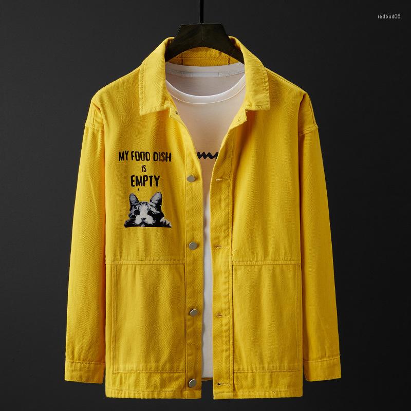 Men's Jackets Spring And Autumn Trend Boutique Daily Pure Cotton Slim Kitten Printing Denim Men's Jacket Fashion All-match Classic, Yellow
Men's Jackets Spring And Autumn Trend Boutique Daily Pure Cotton Slim Kitten Printing Denim Men's Jacket Fashion All-match Classic, Yellow