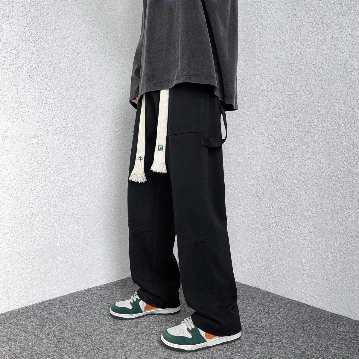 Men's Jeans Spring Men's Braided Rope Jeans Fashion Loose Straight Casual Jean Pants Cowboy Mens Streetwear Trend Trousers 221008