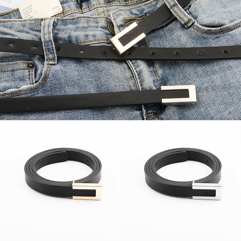 Belts Pu Leather Thin Belt Women Waist Ladies Trouser Dress Simple Waistband Chic Gold Geometric Metal Buckle Strap, Black
Belts Pu Leather Thin Belt Women Waist Ladies Trouser Dress Simple Waistband Chic Gold Geometric Metal Buckle Strap, Black