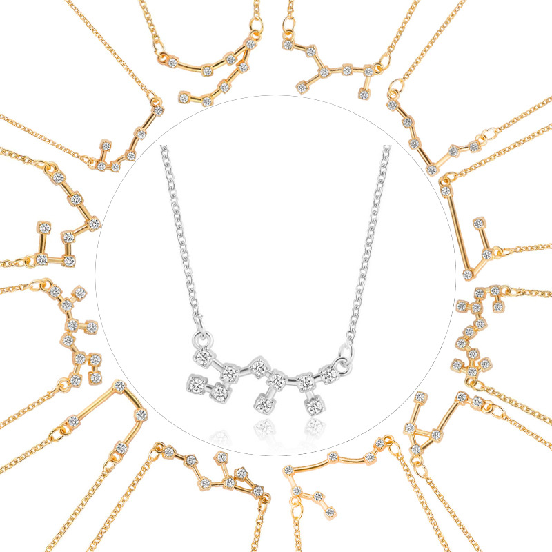 Trendy Rhinestone zodiac star Pendant necklace Crystal constellations Choker Necklace for Girls wedding jewelry gifts
Trendy Rhinestone zodiac star Pendant necklace Crystal constellations Choker Necklace for Girls wedding jewelry gifts
