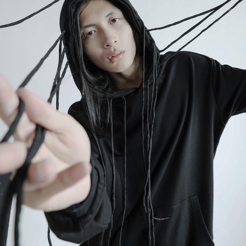 Men' Hoodies Men' Long Sleeved Sweater Black Slim Fit Personalized Rope Hooded Loose Pullover Large
Men' Hoodies Men' Long Sleeved Sweater Black Slim Fit Personalized Rope Hooded Loose Pullover Large
