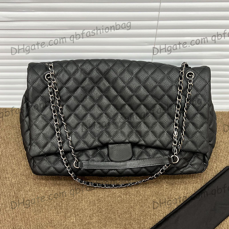 Womens Calfskin Maxi Airport Quilted BagS Silver Metal Hardware Matelasse Chain Shoulder Messenger HandbagS Large Capcity Travel Holiday Designer Sacoche 42CM, Black
Womens Calfskin Maxi Airport Quilted BagS Silver Metal Hardware Matelasse Chain Shoulder Messenger HandbagS Large Capcity Travel Holiday Designer Sacoche 42CM, Black