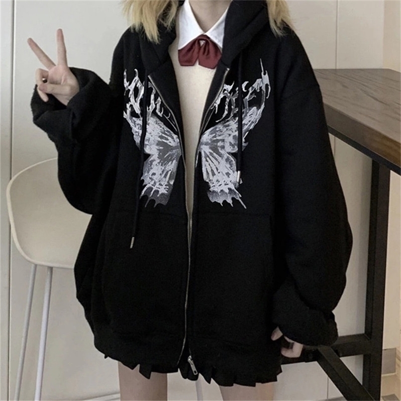 Women' Hoodies Sweatshirts Harajuku Y2k Women Hoodie Autumn Gothic Butterfly Aesthetic Sweatshirt Korean Style Zip Up Pocket Long Sleeve Hoodie Jacket Coat 221010, Ea00513-grey
Women' Hoodies Sweatshirts Harajuku Y2k Women Hoodie Autumn Gothic Butterfly Aesthetic Sweatshirt Korean Style Zip Up Pocket Long Sleeve Hoodie Jacket Coat 221010, Ea00513-grey
