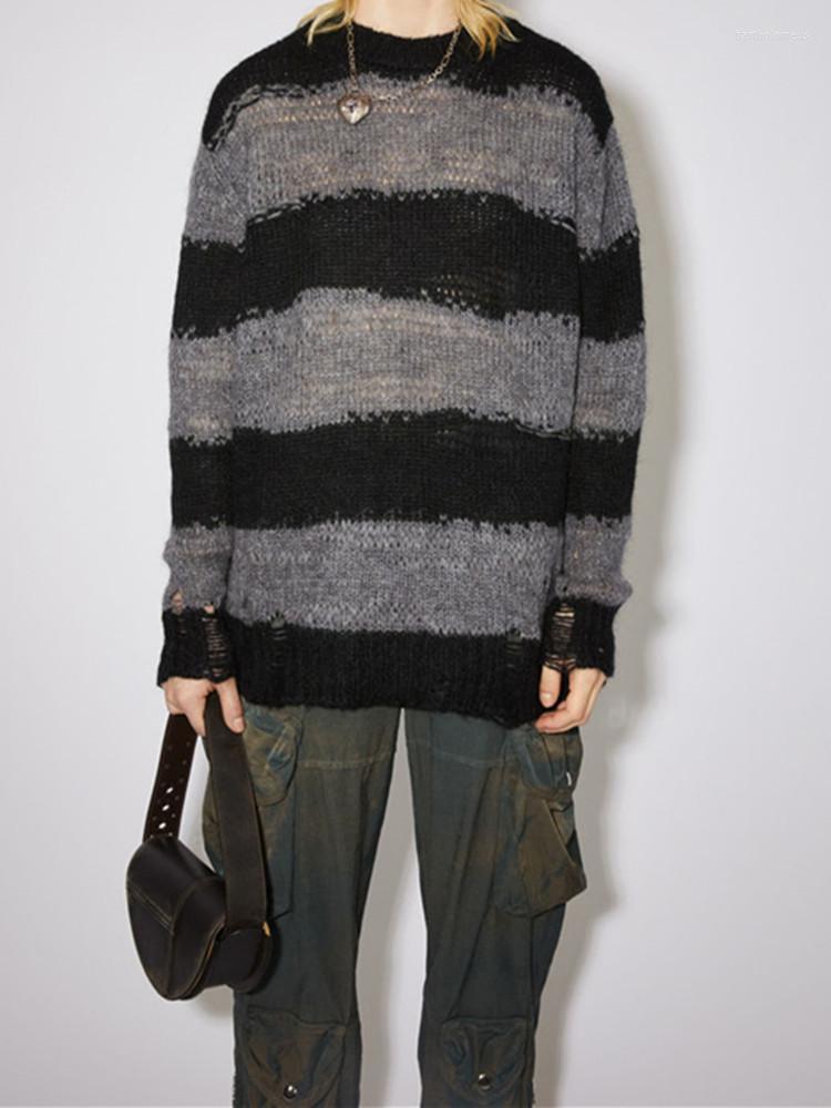 Women's Sweaters Loose Hole Stripes Sweater Women's Wool Mohair Blends Ladies Long Sleeve Knit Pullover O-neck Jumper 2022 Early Autumn, Black gray
Women's Sweaters Loose Hole Stripes Sweater Women's Wool Mohair Blends Ladies Long Sleeve Knit Pullover O-neck Jumper 2022 Early Autumn, Black gray