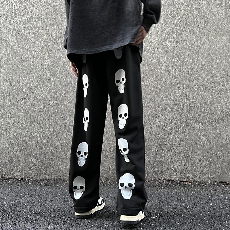 Men' Pants High Street Sweatpants Men Wide Leg Straight Loose Skull Printed Drawstring Streetwear Stretched Baggy Joggers Trousers, Black
Men' Pants High Street Sweatpants Men Wide Leg Straight Loose Skull Printed Drawstring Streetwear Stretched Baggy Joggers Trousers, Black