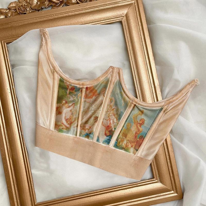 Women' Tanks Y2K Aesthetics Vintage Print Bustier Crop Tops Fishbone Crown Corset Women Summer Sleeveless Slim White Paty Club Outfits
Women' Tanks Y2K Aesthetics Vintage Print Bustier Crop Tops Fishbone Crown Corset Women Summer Sleeveless Slim White Paty Club Outfits