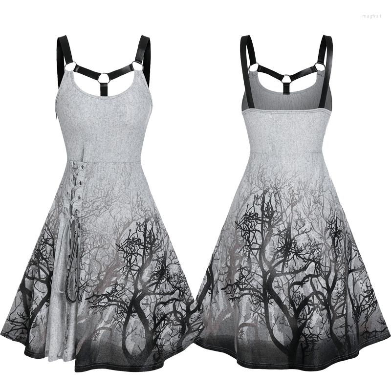 Casual Dresses 2022 Women Vintage Mini Vestidos Sleeveless Lace Up Trees Pattern O Ring Dress Fashion Harnesses Asymmetric A Line, Light gray
Casual Dresses 2022 Women Vintage Mini Vestidos Sleeveless Lace Up Trees Pattern O Ring Dress Fashion Harnesses Asymmetric A Line, Light gray
