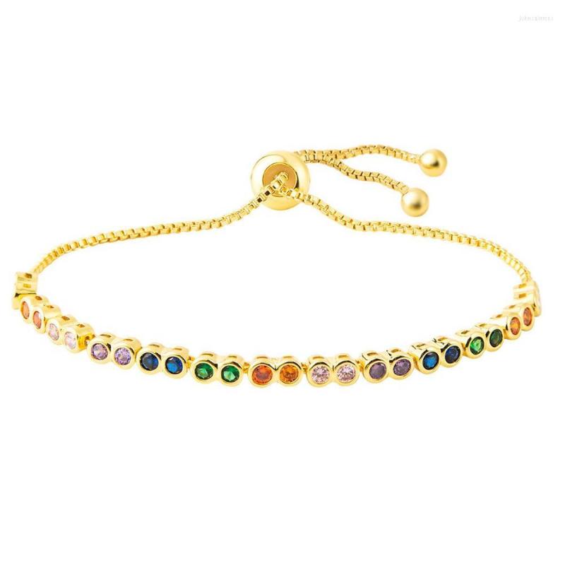 Charm Bracelets Style Simple Cupreous Zircon Ladies Bracelet Adjustable Crystal
