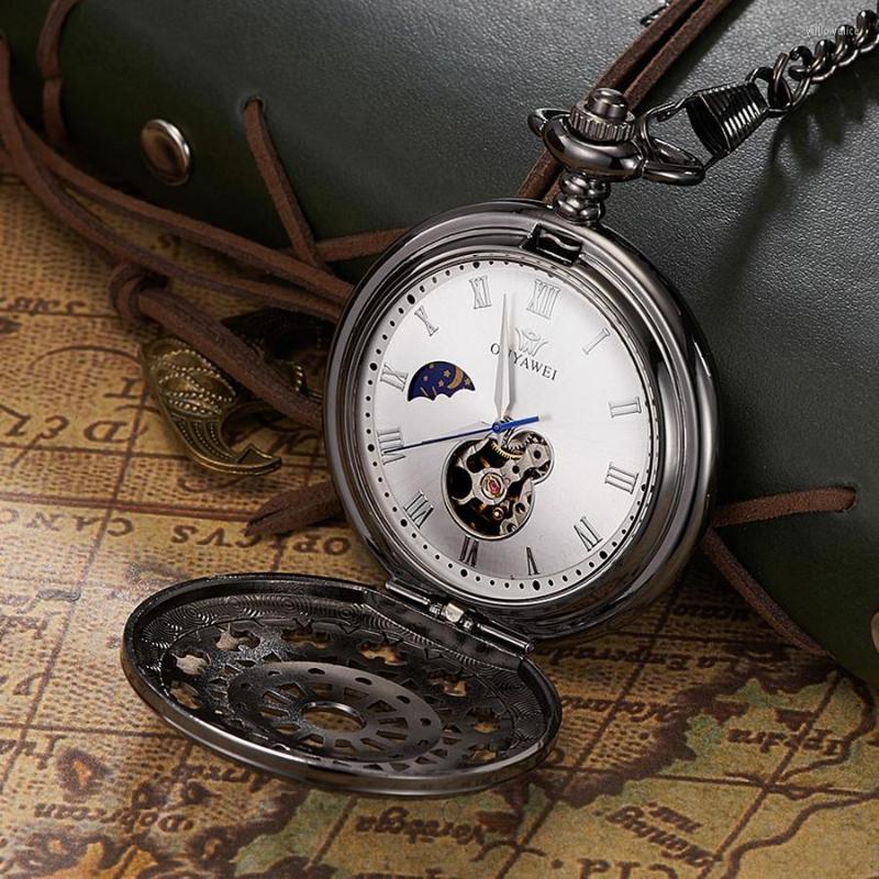 Pocket Watches OUYAWEI Fashion Brand Men Male Mechanical Watch Vintage Roman Number Dial Pendant Fob Gifts Clock Steampunk Relogio, Silver white
Pocket Watches OUYAWEI Fashion Brand Men Male Mechanical Watch Vintage Roman Number Dial Pendant Fob Gifts Clock Steampunk Relogio, Silver white