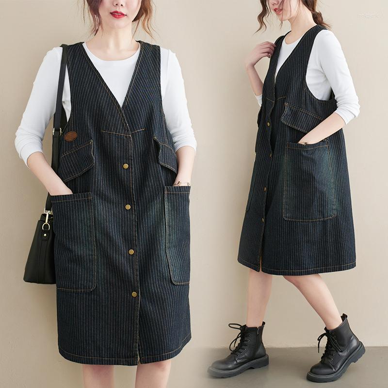 Women's Vests Femme Long Denim Vest Coat Stripe Women Casual Spring Autumn Sleeveless Jacket Big Pocket Cardigan Waistcoat Female Outwear, Photo color
Women's Vests Femme Long Denim Vest Coat Stripe Women Casual Spring Autumn Sleeveless Jacket Big Pocket Cardigan Waistcoat Female Outwear, Photo color